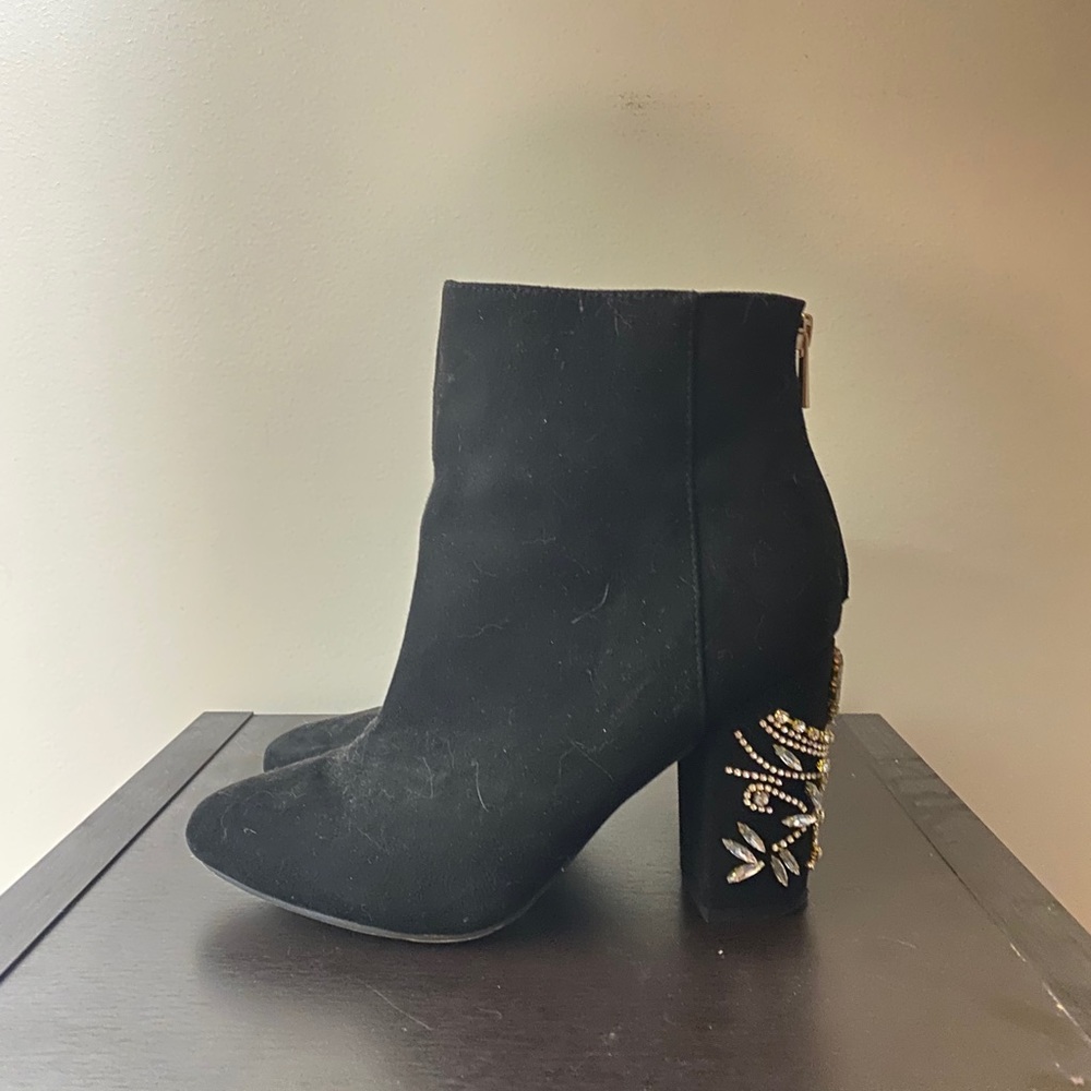 High Heeled Embellished Booties